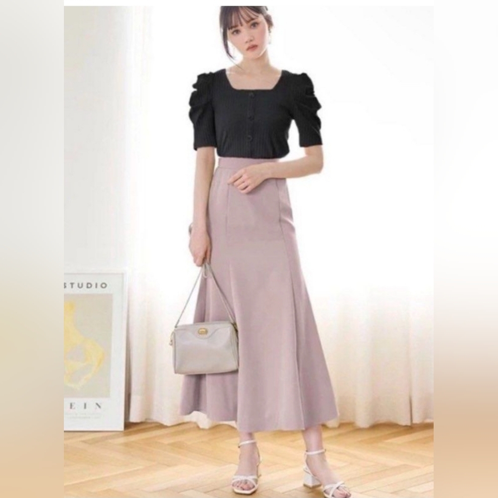 GRL pink long maxi mermaid skirt